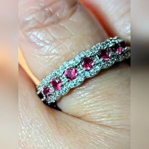 Rubies & Clear CZs Eternity Ring